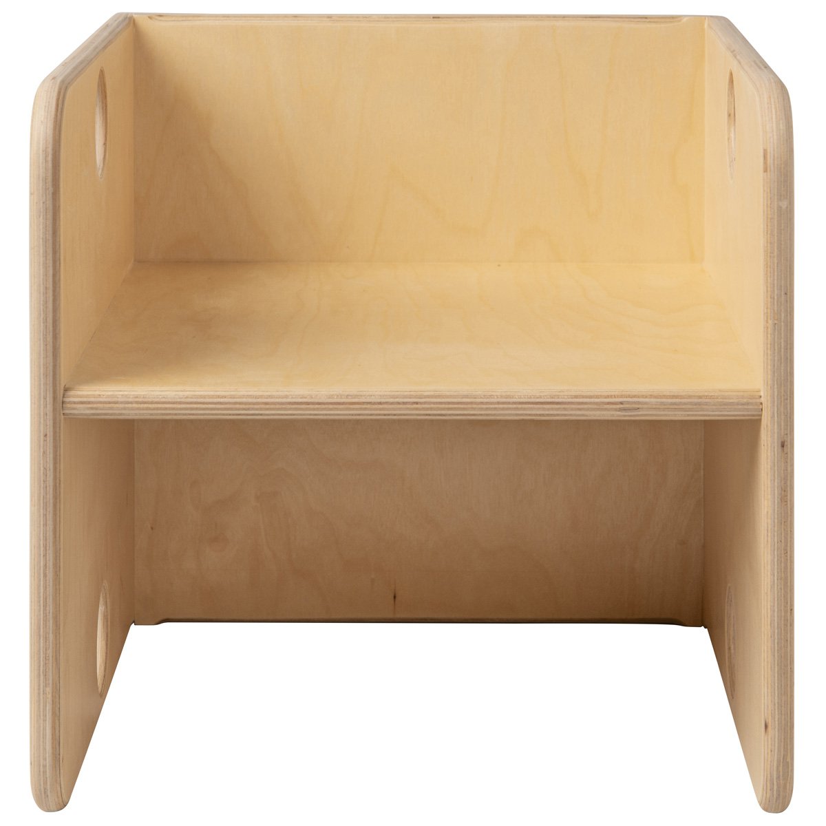 Van Dijk Toys houten kubusstoel / kinderstoel Naturel - 35x35x35 cm vanaf 1 jaar (kinderopvang kwaliteit)