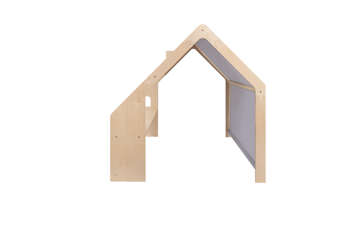 houten speelhuisje naturel met blauw dak voor kinderkamer, aanvullende productfoto 5