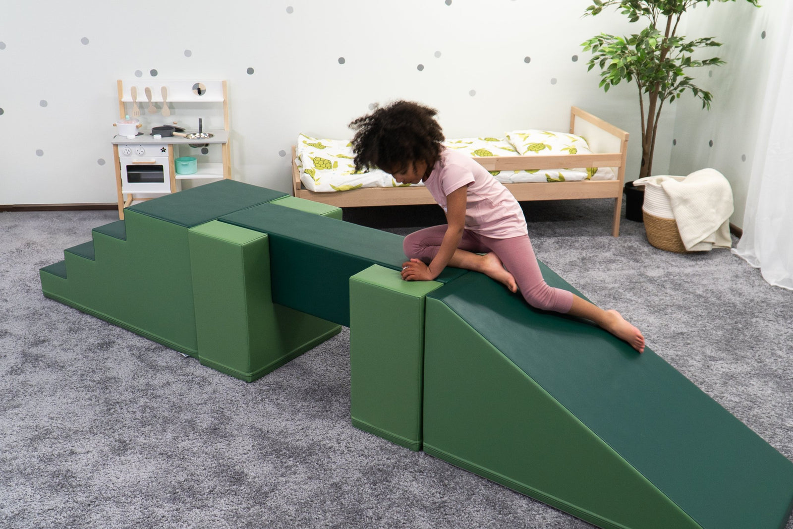 IGLU Mega Fun Slider SET_01X_22 als groen soft play klim- en glijparcours