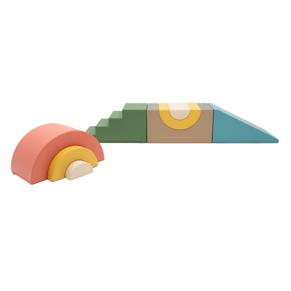 IGLU Tunnel Gym in Neutral Pastel langgerekte opstelling