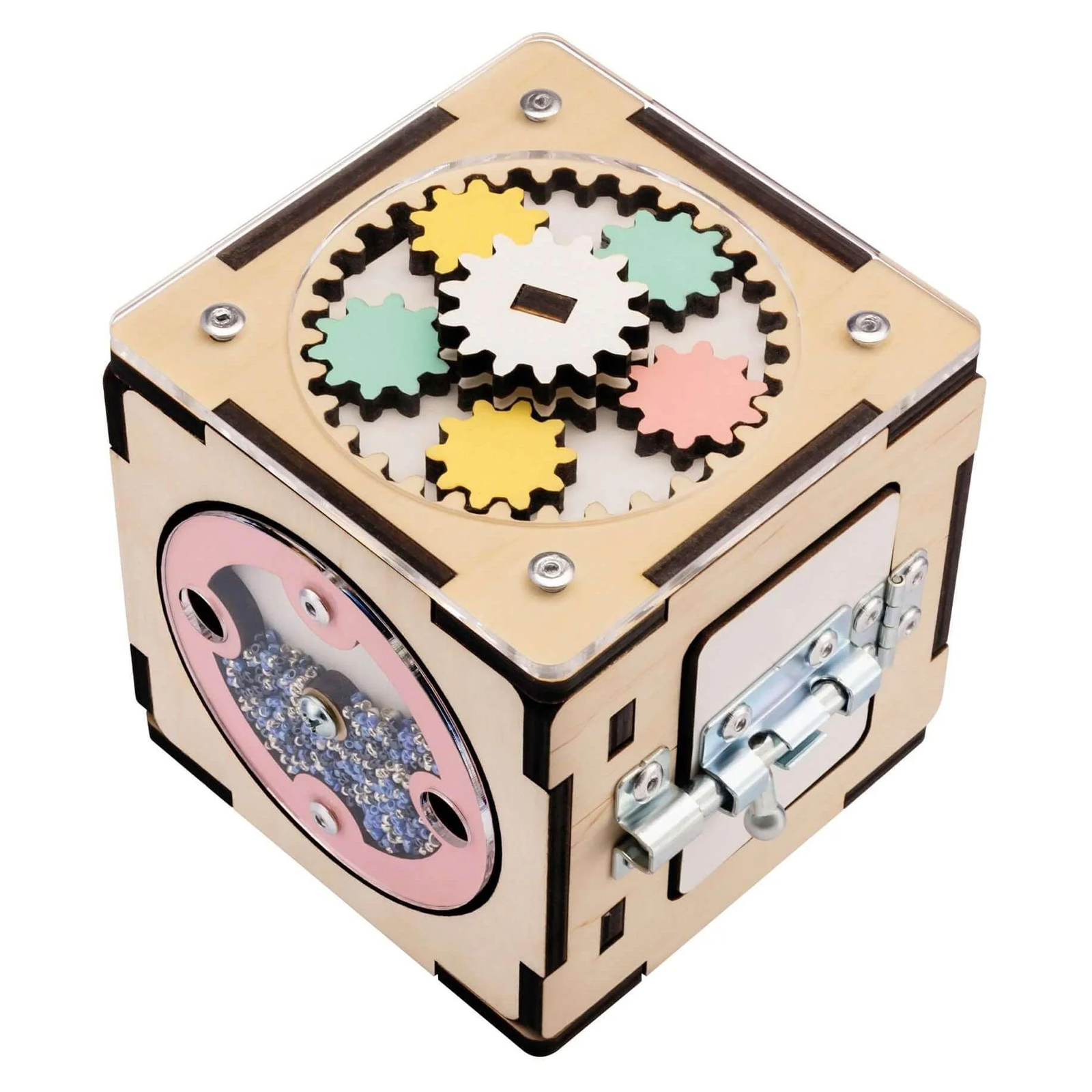 Set - BusyBoard Cottage natura/pastel and creative cube