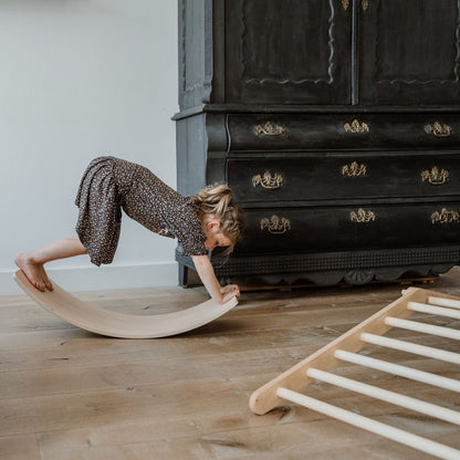 Balance board - hout - met regenboog vilt - 