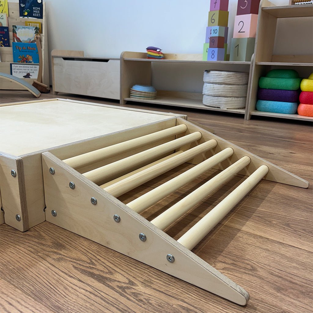 Houten kruipheuvel - trap 16 cm - kruipkist accessoire - 