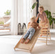 Pikler premium climbing triangle with slide/climbing slope - natural