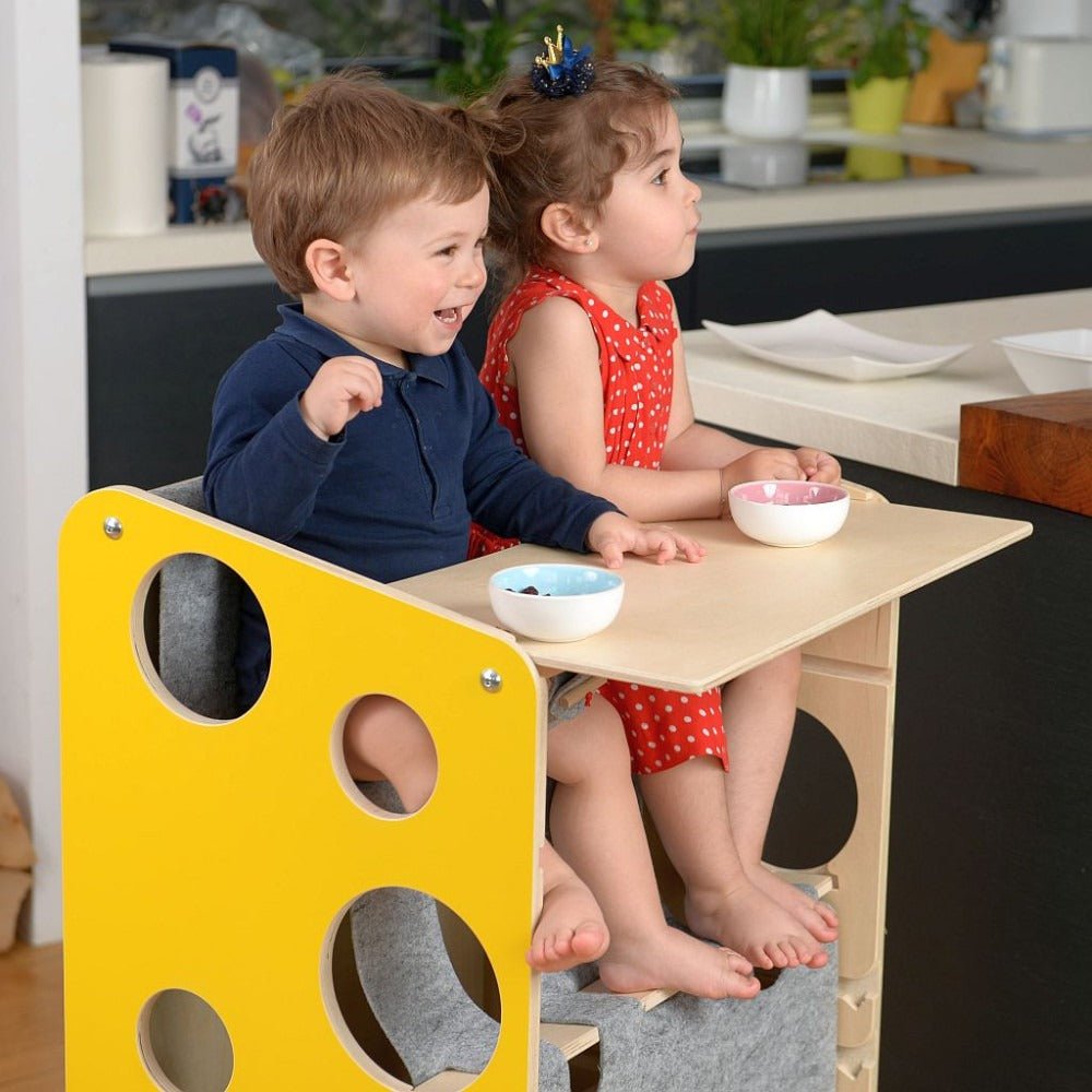 Leea’s Tower XL – dubbele Montessori‑leertoren voor twee kinderen - 
