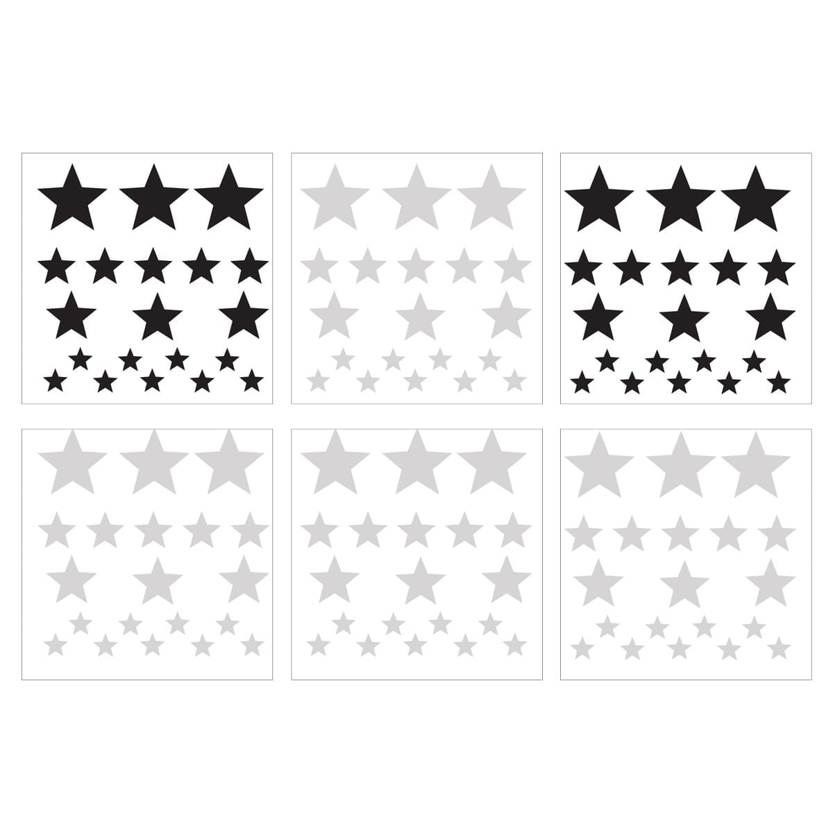 Set: Stars Gray Black