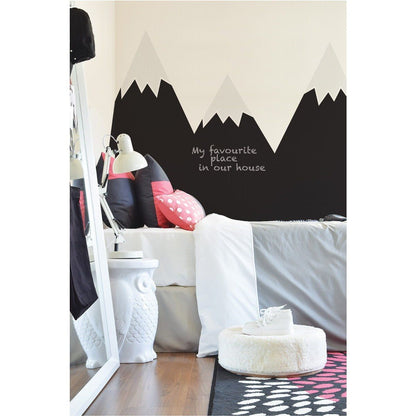 Mountains Black Chalkboard Behind-The-Bed Wallsticker
