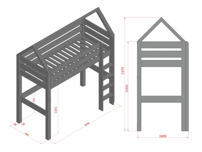 Manaslu house bed - loft bed with ladder