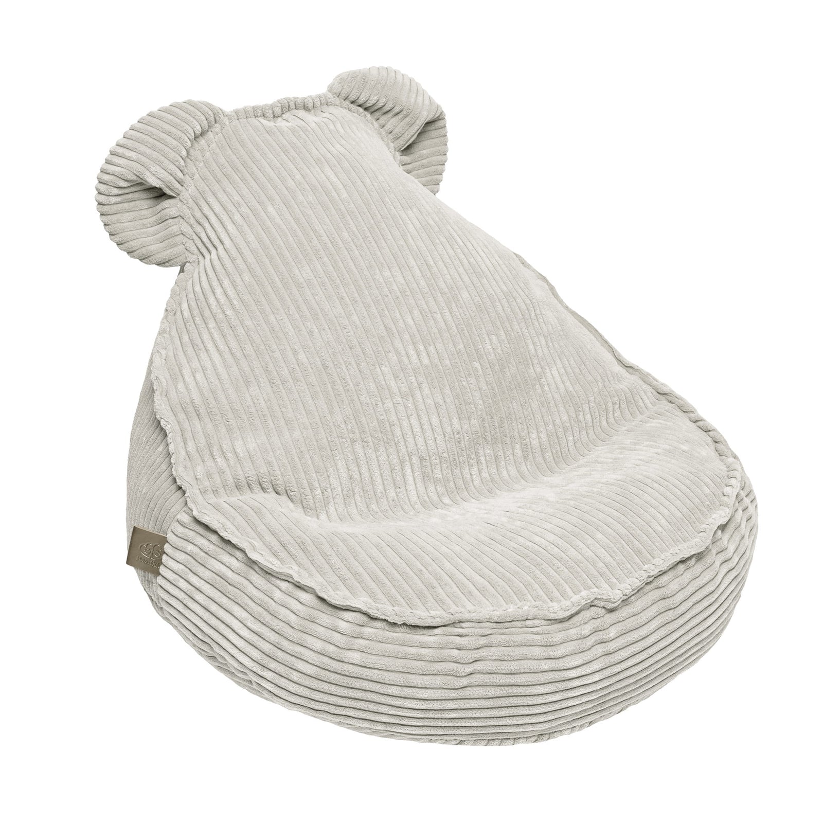MeowBaby Aesthetic kinderzitzak met oortjes van ecru ribfluweel