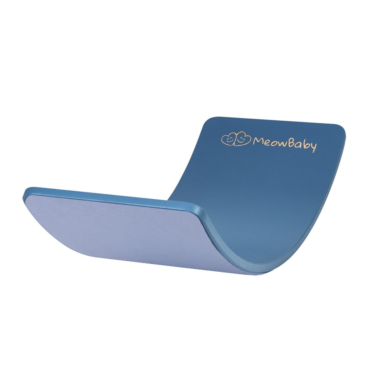 MeowBaby houten balansbord blauw met lichtblauw vilt