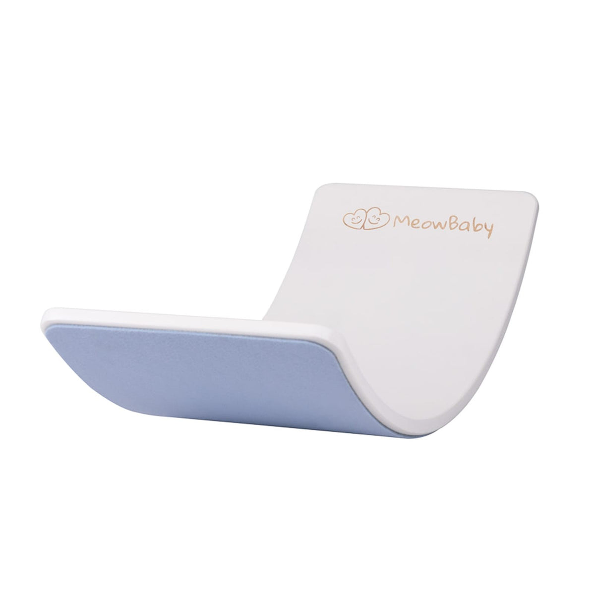 MeowBaby houten balansbord wit met lichtblauw vilt