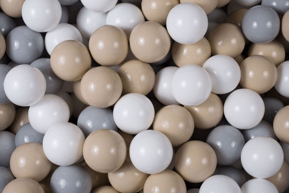 MeowBaby ballenbakballen 200 stuks – Beige, grijs en wit