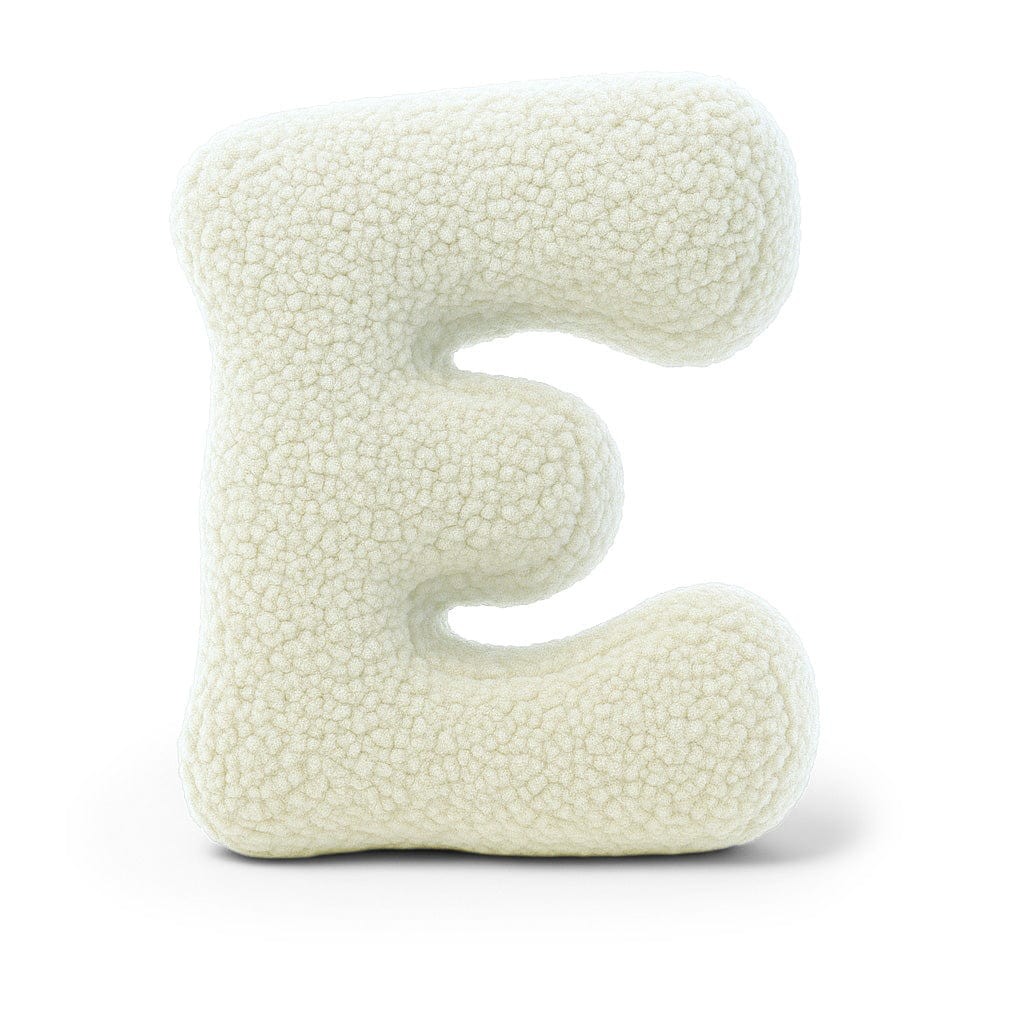 Bearly-letterkussen in de vorm van letter E, crème van MeowBaby