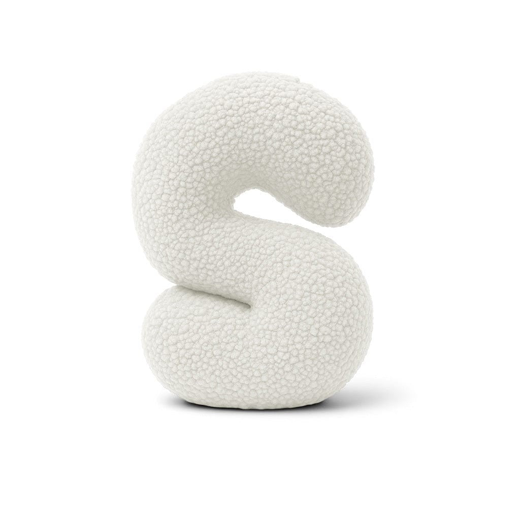 Bearly-letterkussen in de vorm van letter S, gebroken wit van MeowBaby