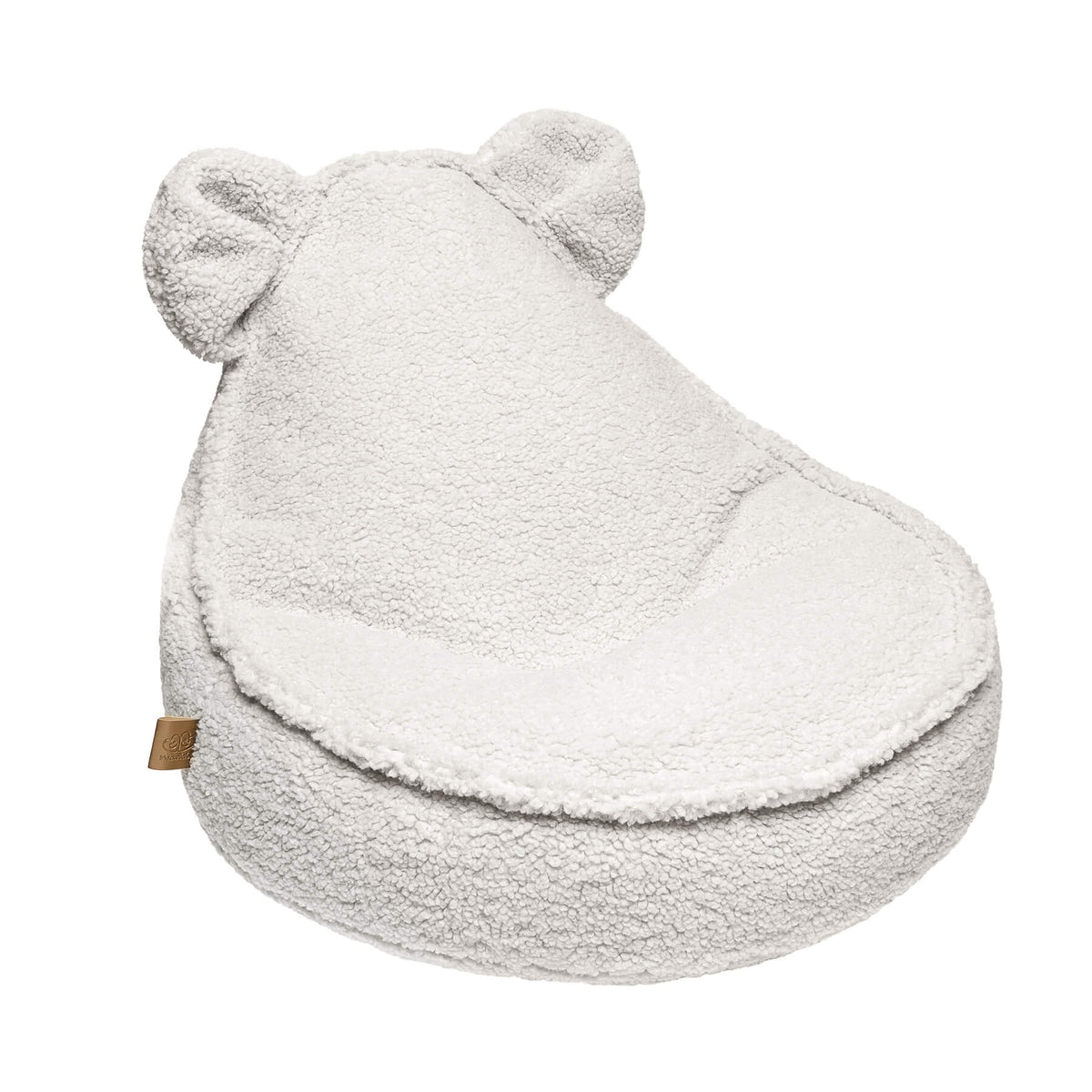 MeowBaby Bearly teddystof kinderzitzak met oortjes in crème