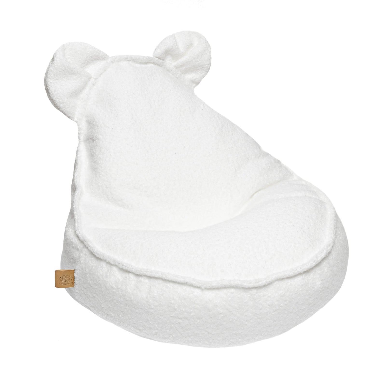 MeowBaby Boucle kinderzitzak met oortjes in wit