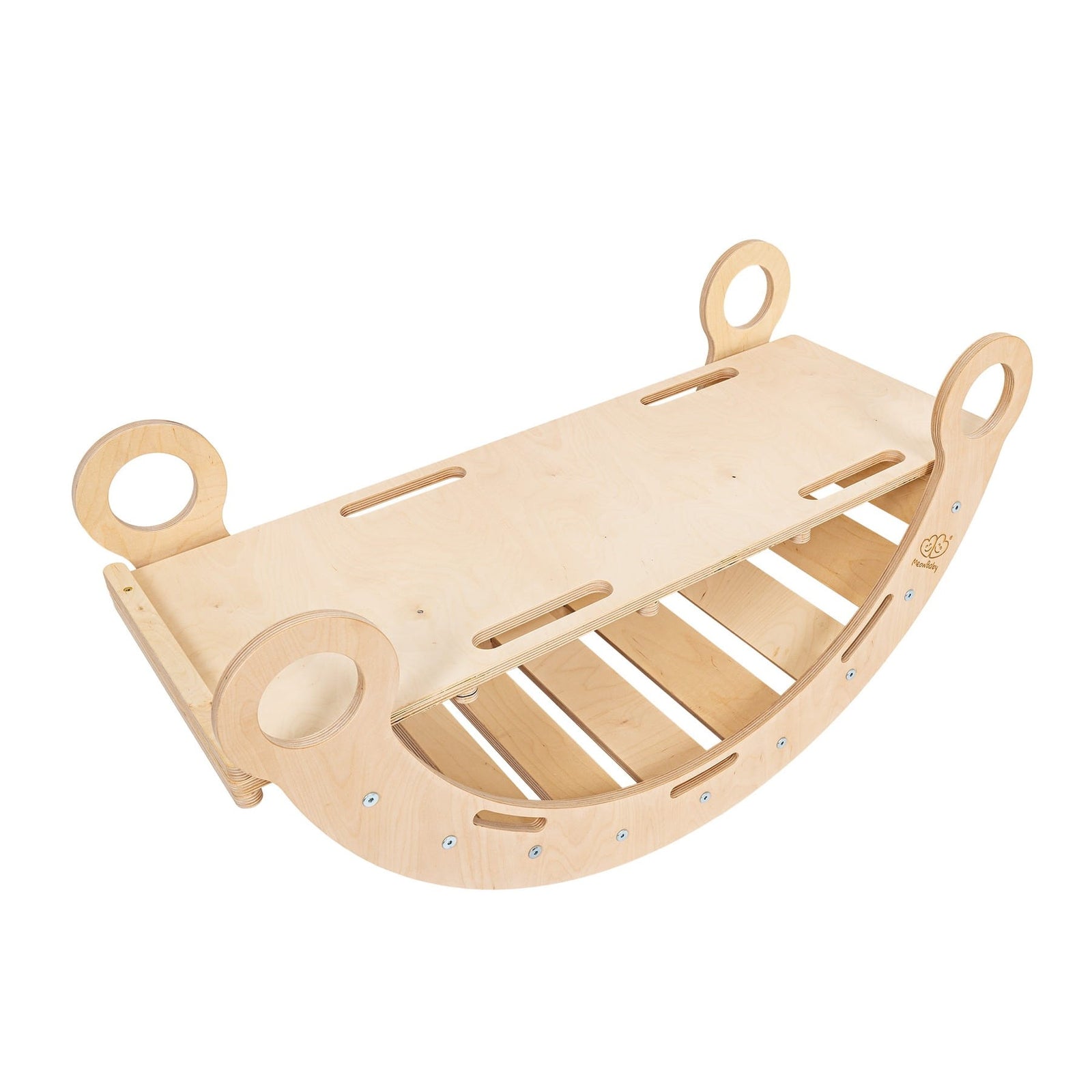 MeowBaby Dream Rocker Large naturel, glijbaan met beige kussen