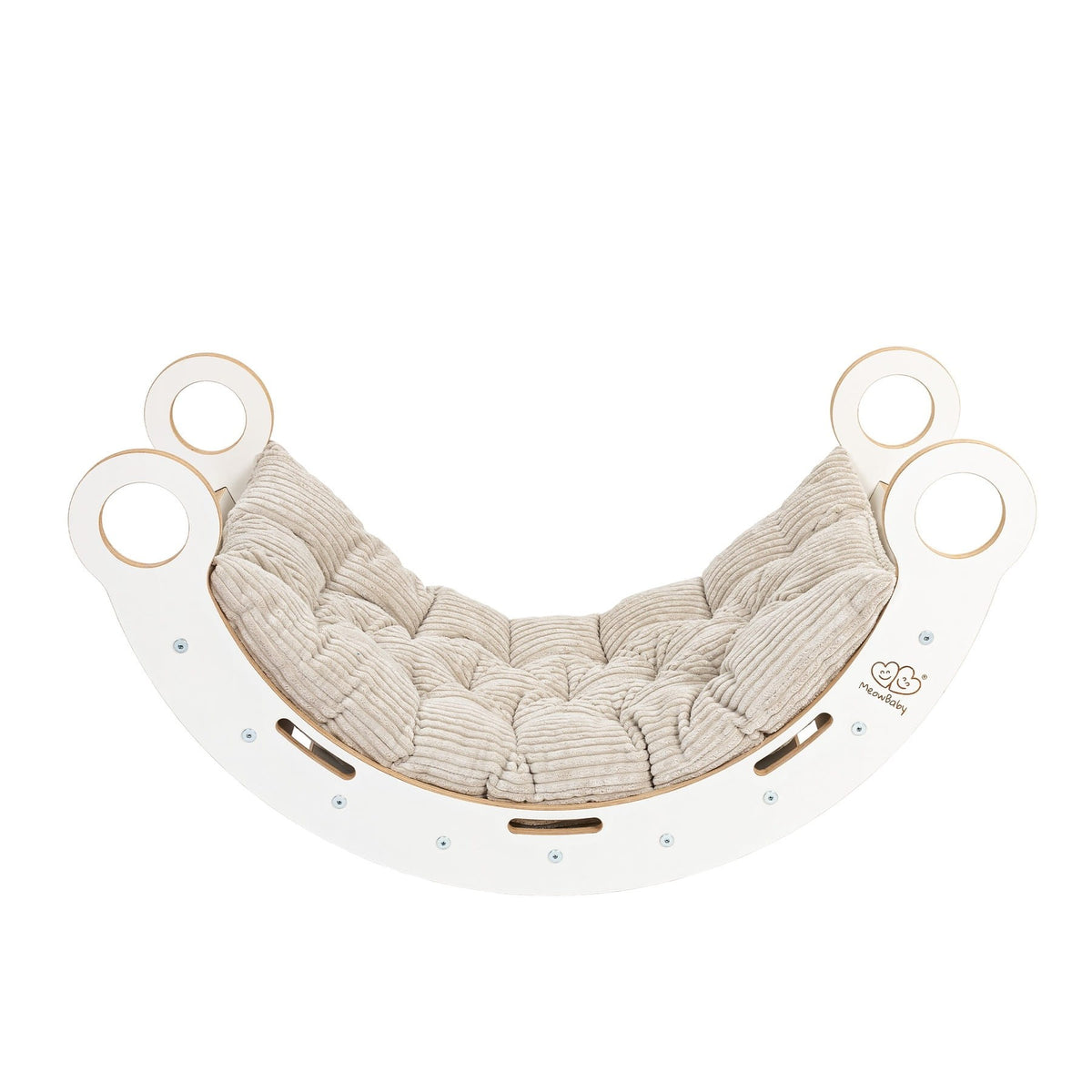 MeowBaby Dream Rocker Large wit, basis met beige kussen