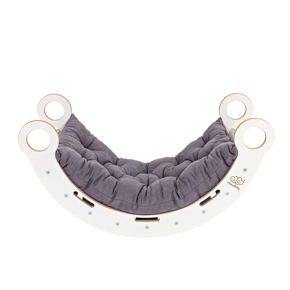 MeowBaby Dream Rocker Large wit, basis met grijs kussen