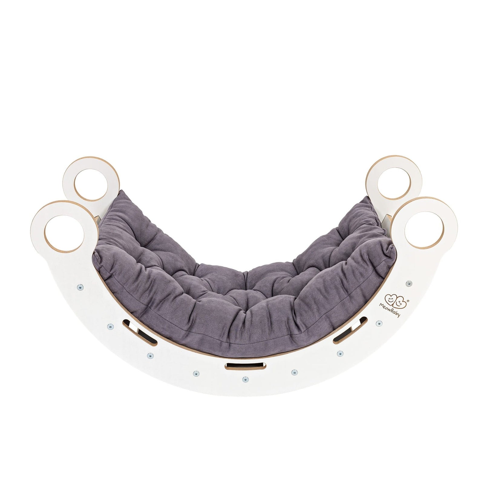 MeowBaby Dream Rocker Small wit, basis met grijs kussen