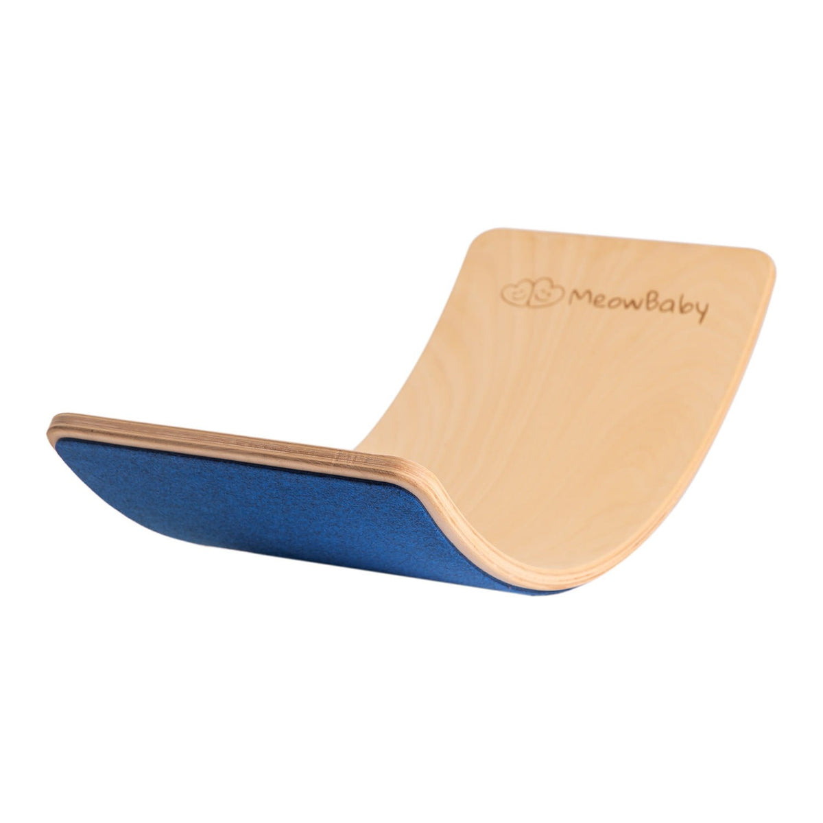 MeowBaby houten balansbord in naturel met blauw vilt