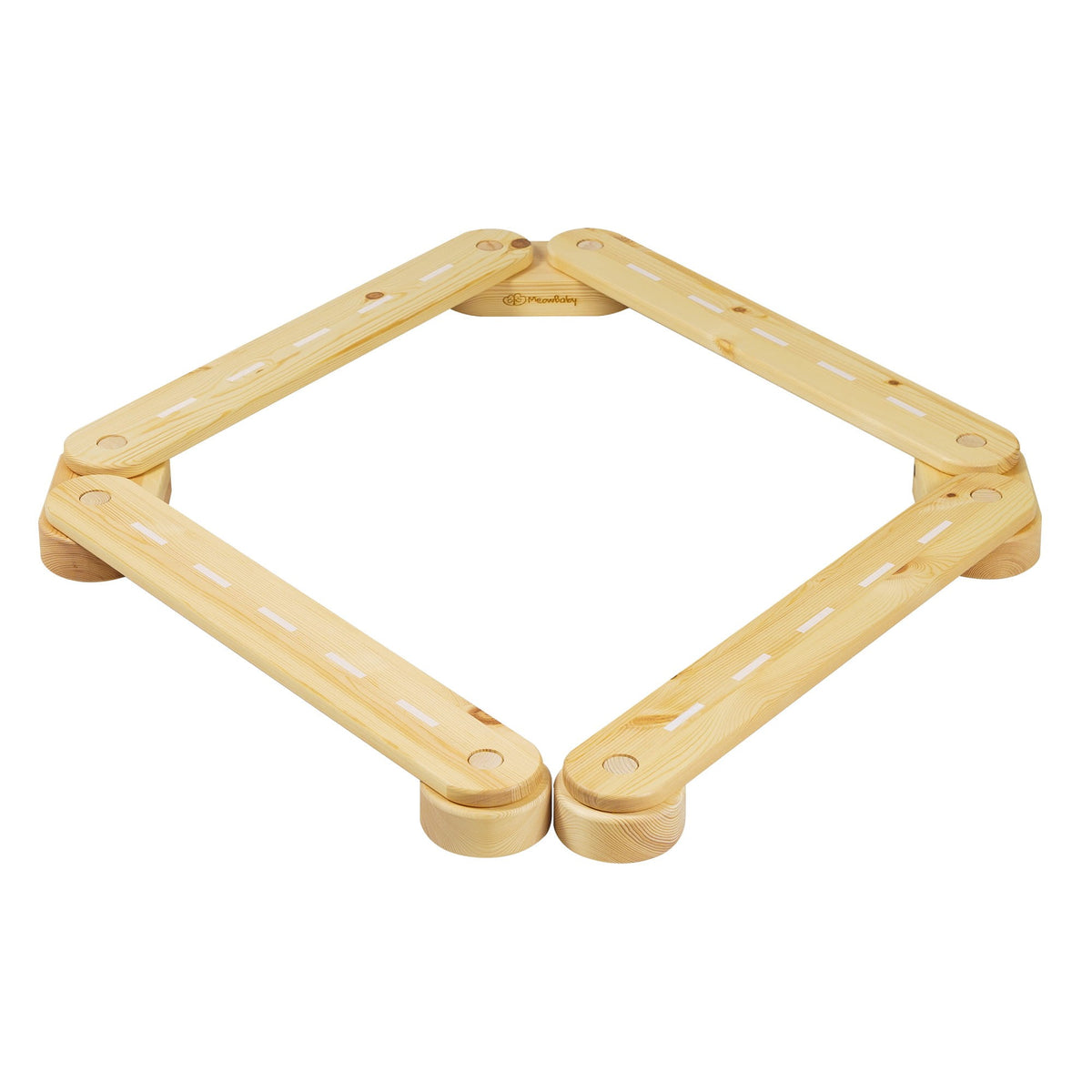 MeowBaby houten sensorisch balanspad met 4 elementen in naturel