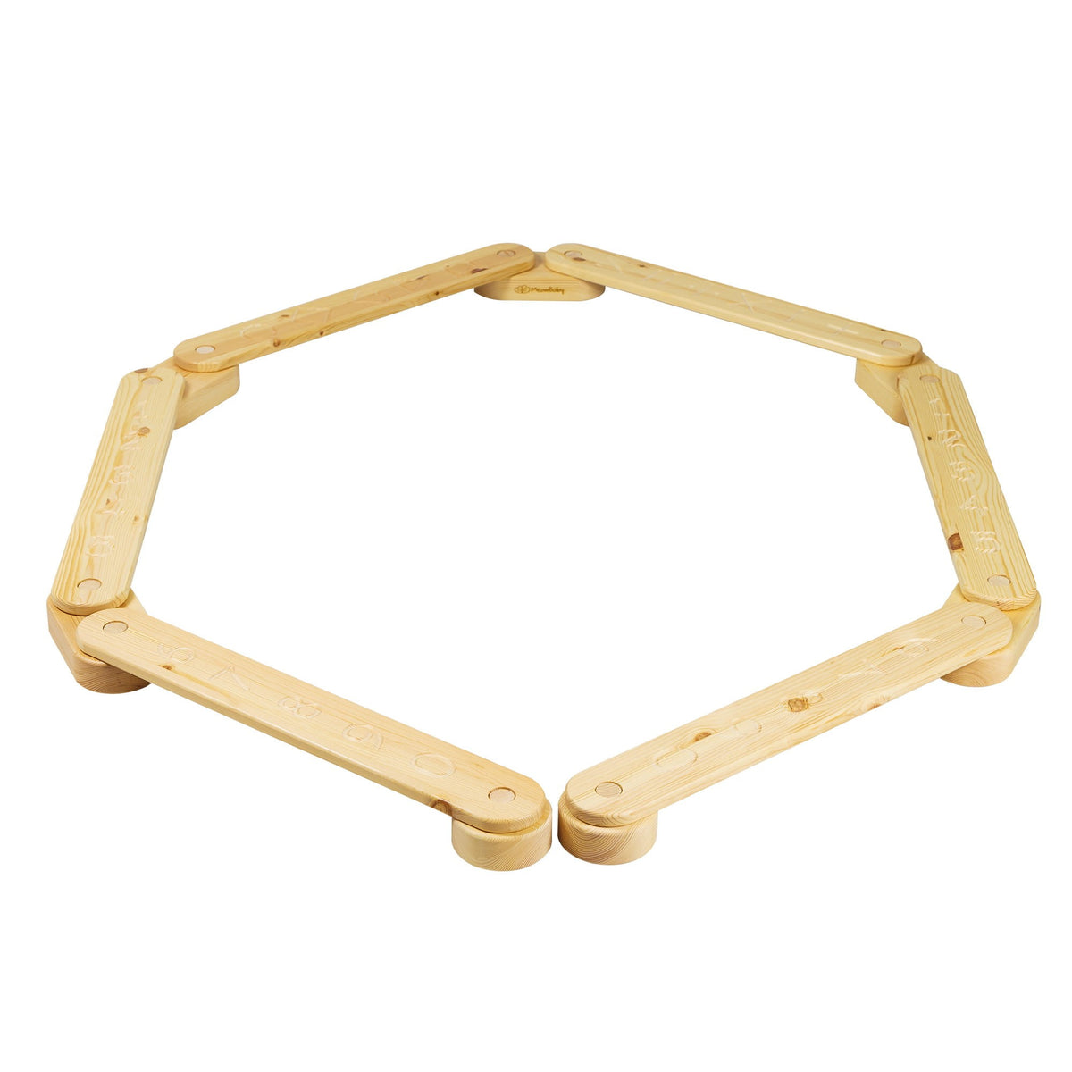 MeowBaby houten sensorisch balanspad met 6 elementen in naturel