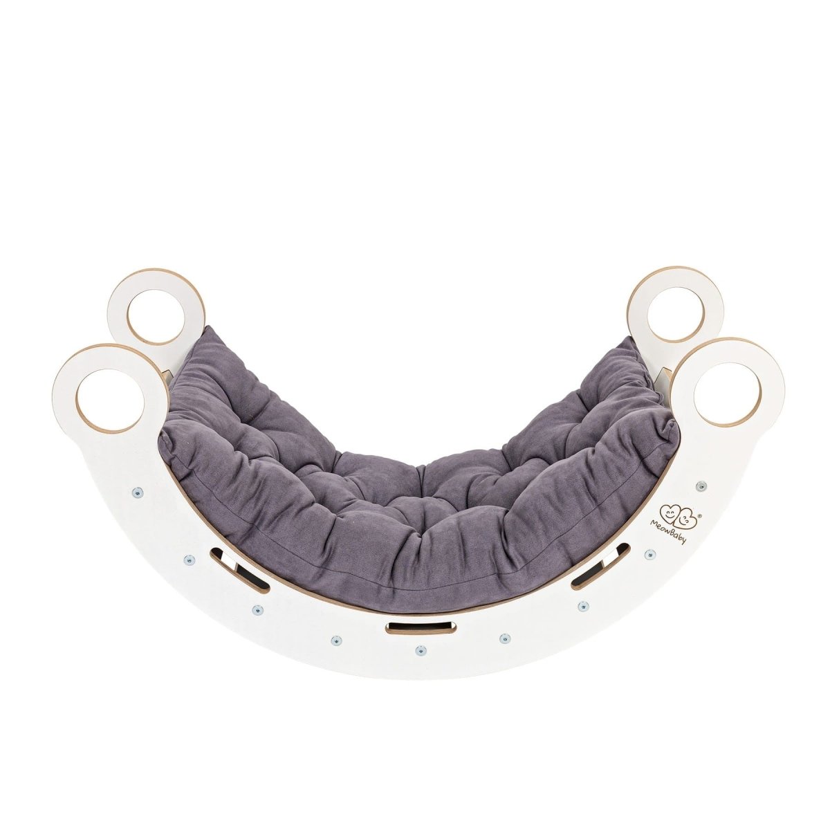 MeowBaby Dream Rocker Large wit, basis met grijs kussen