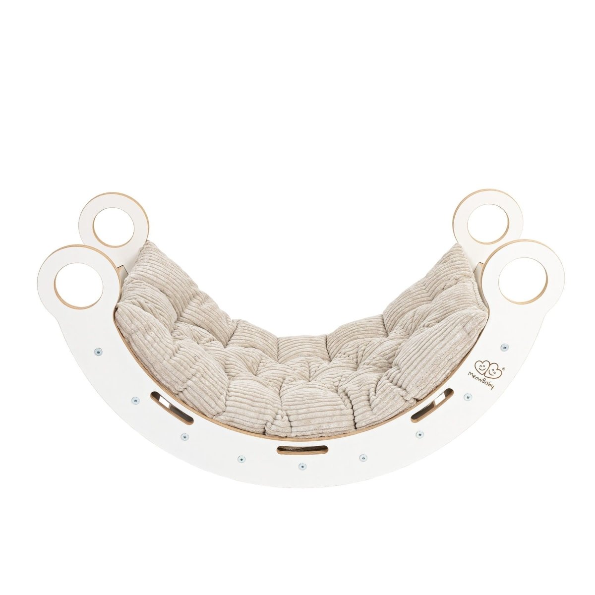 MeowBaby Dream Rocker Large wit, basis met beige kussen