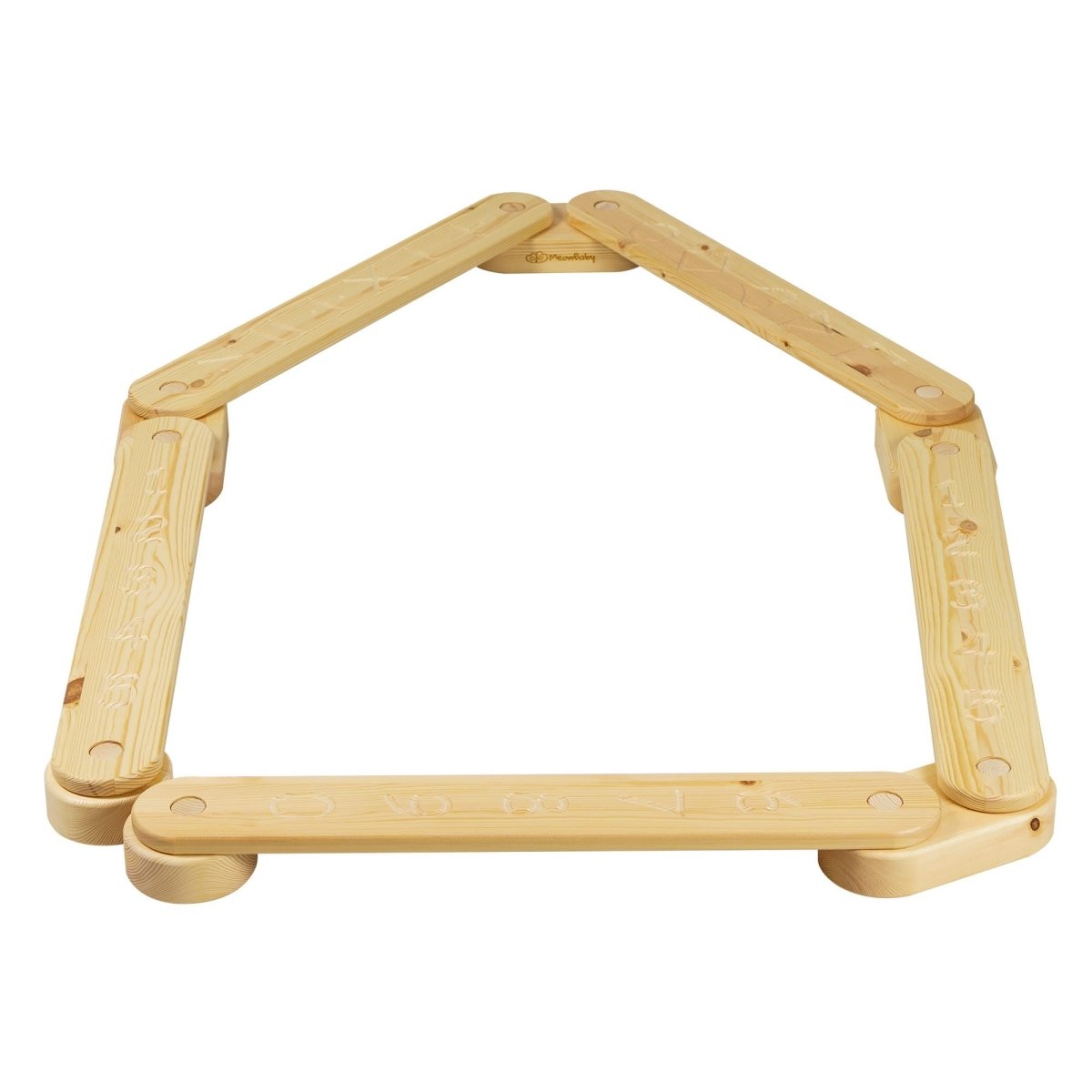 MeowBaby houten sensorisch balanspad met 5 elementen in naturel