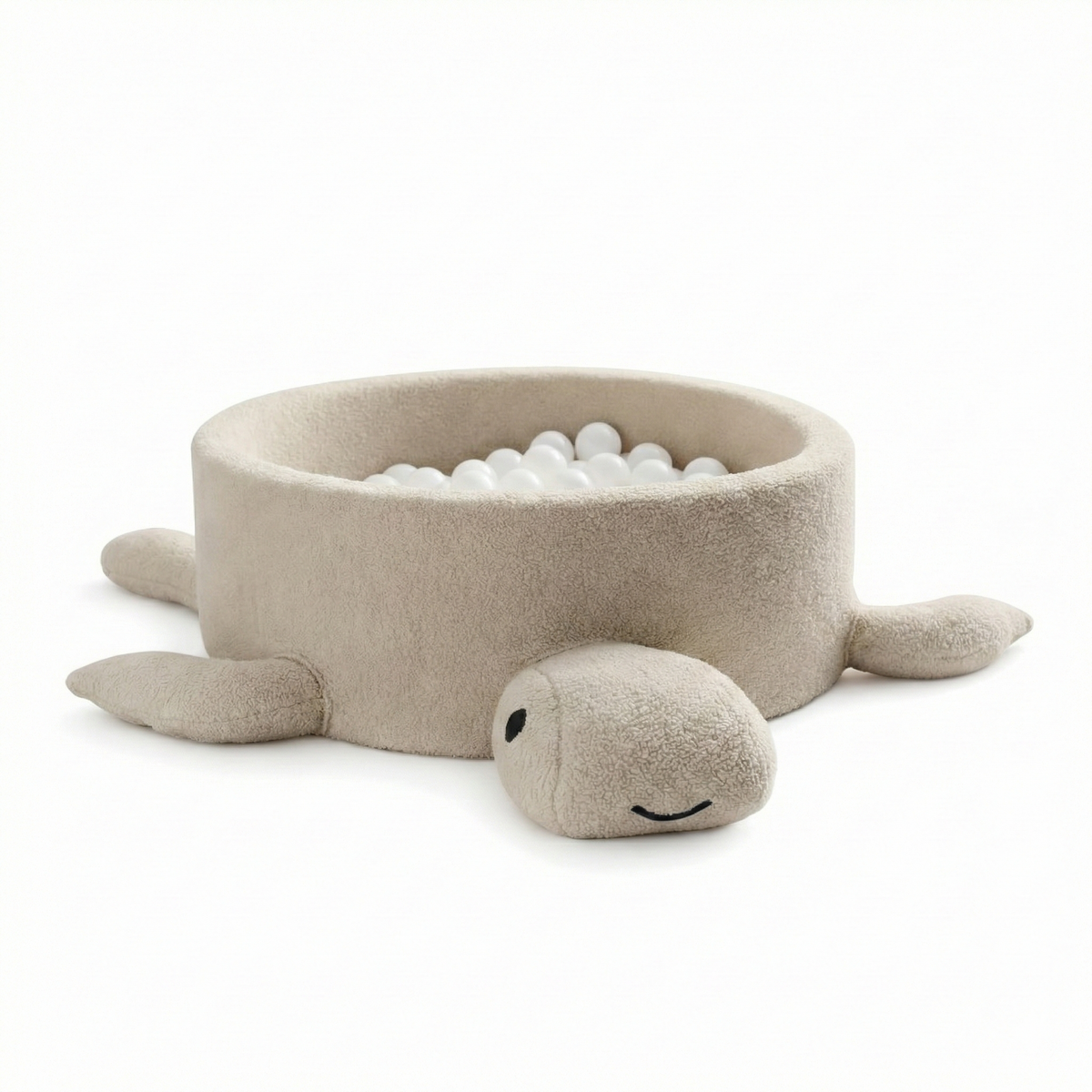 MeowBaby schildpadvormige ballenbak in haverbeige Bouclé