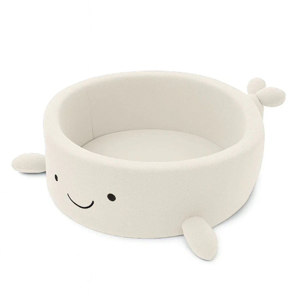 MeowBaby walvisvormige ballenbak in crèmebeige Bouclé