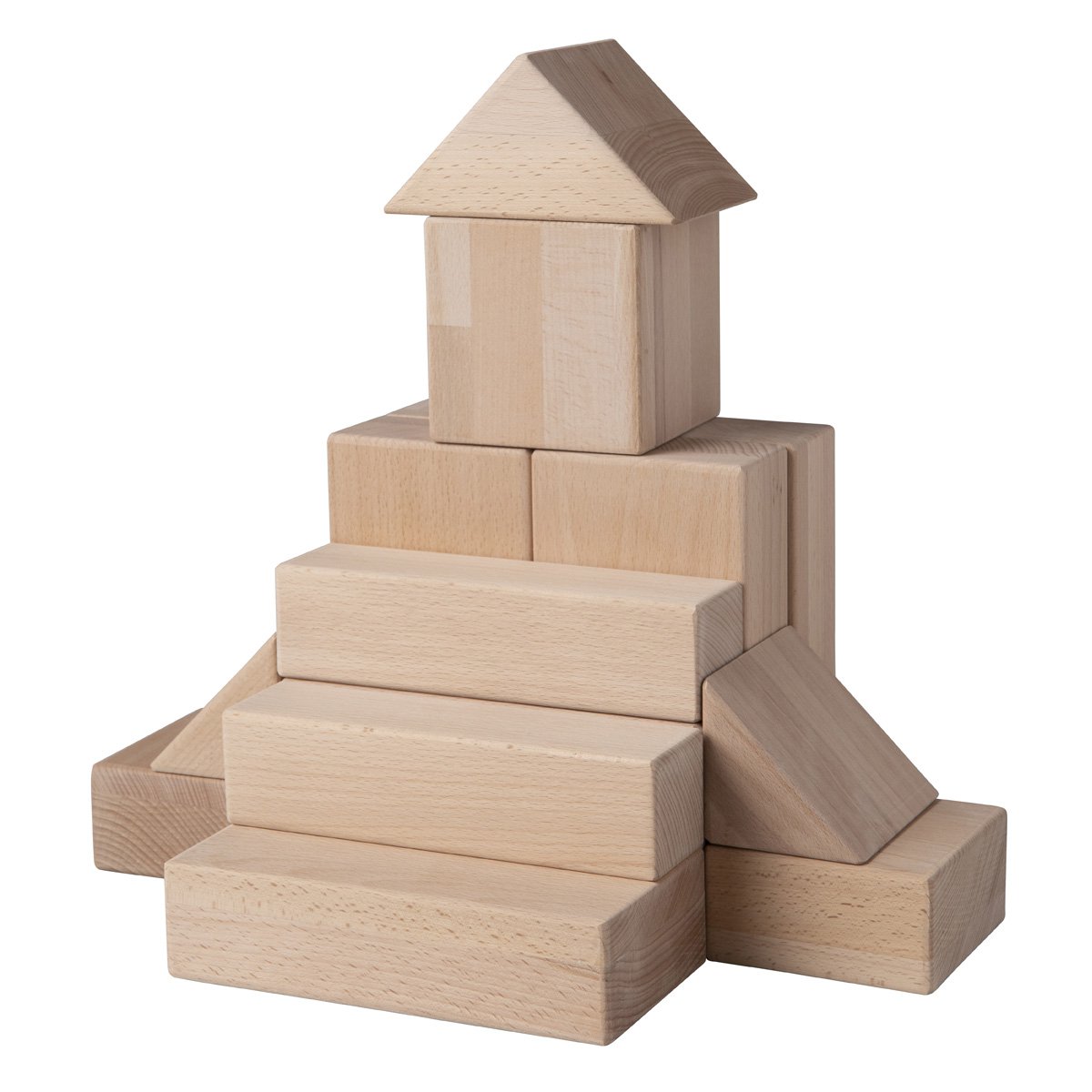 Van Dijk Toys Haagse blokkenset / houten blokken set 10cm (Kinderopvang kwaliteit) - 