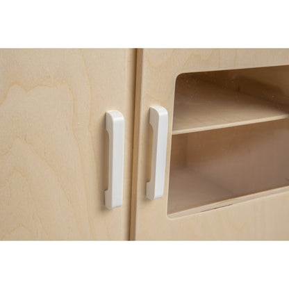 Van Dijk Toys houten poppencommode / poppen commode - Naturel met wit (Kinderopvang kwaliteit) - 