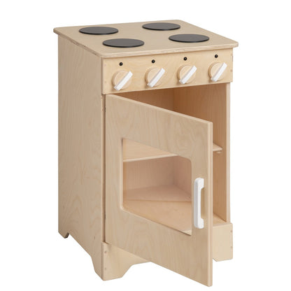 Van Dijk Toys houten speelgoed keuken / keukentje Fornuis - Naturel met wit (Kinderopvang kwaliteit) - 