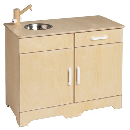 Van Dijk Toys houten speelgoed keuken / keukentje - Naturel met wit (Kinderopvang kwaliteit) - 