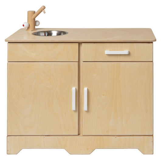 Van Dijk Toys houten speelgoed keuken / keukentje - Naturel met wit (Kinderopvang kwaliteit) - 