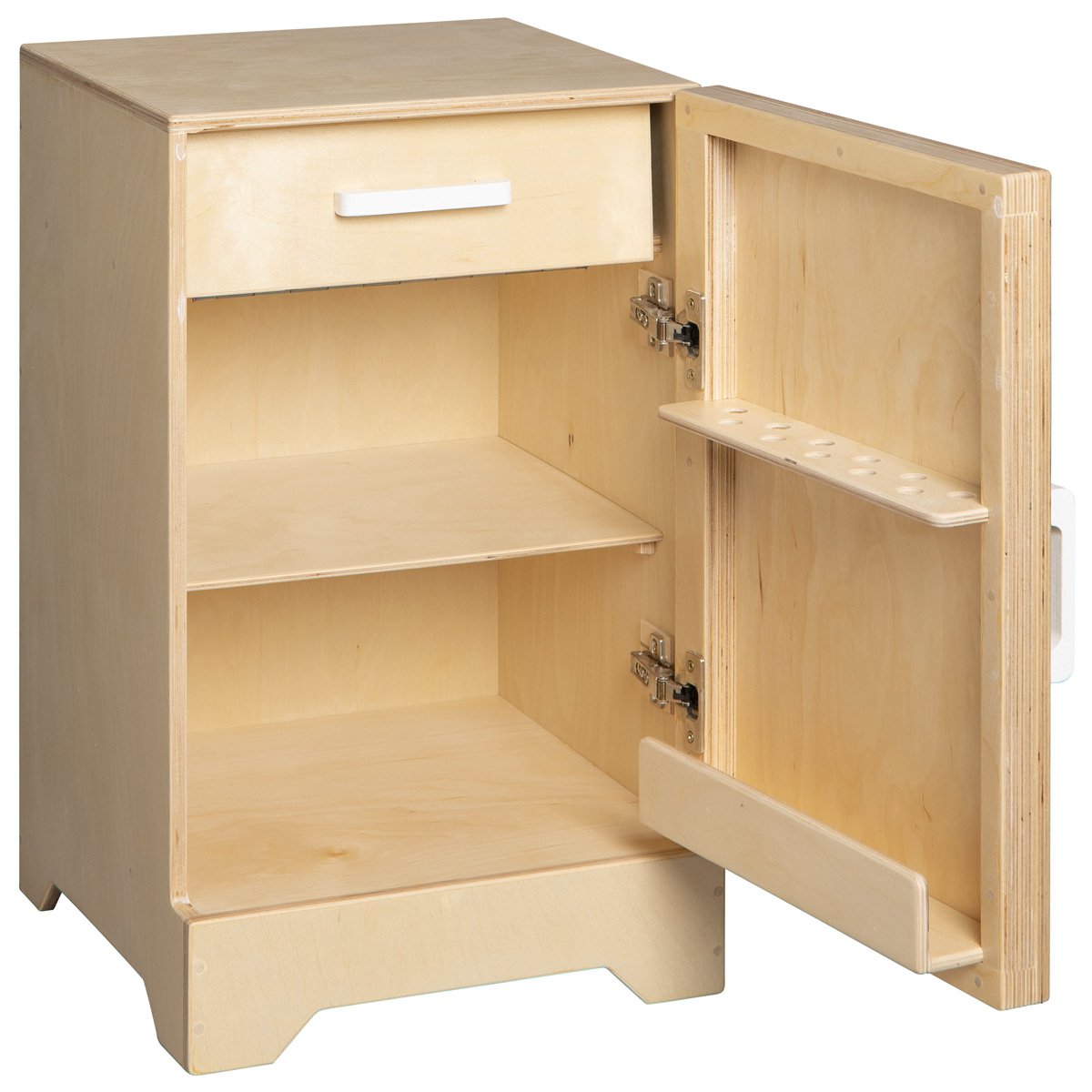 Van Dijk Toys houten speelgoed koelkast - Naturel met wit (Kinderopvang kwaliteit) - 