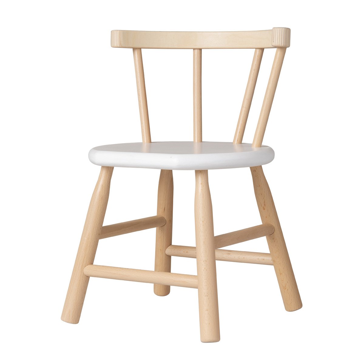 Van Dijk Toys kinderstoel met gebogen leuning — naturel/wit-