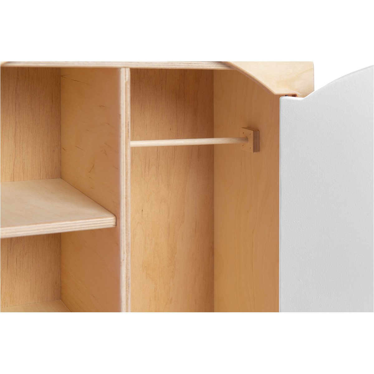 Van Dijk Toys poppenkledingkast — naturel/wit-