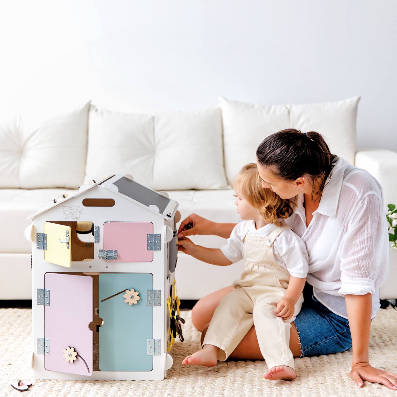 BusyBoard Sensory Play House White/Pastel - Limited Edition