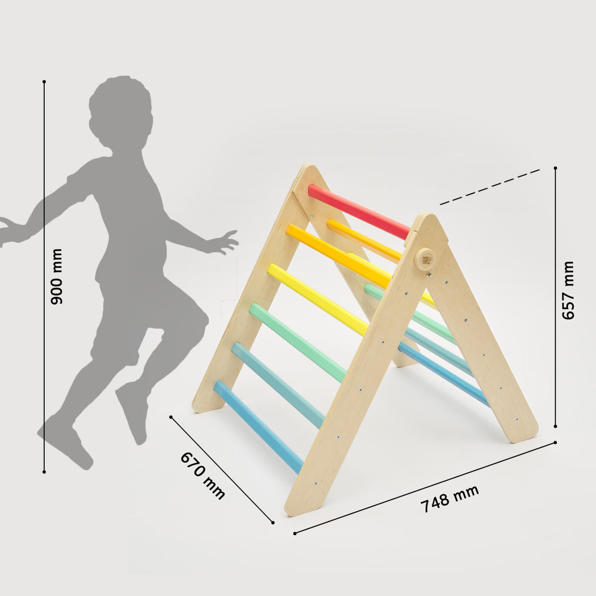 BusyKids Pikler klimdriehoek – regenboog – productbeeld 11