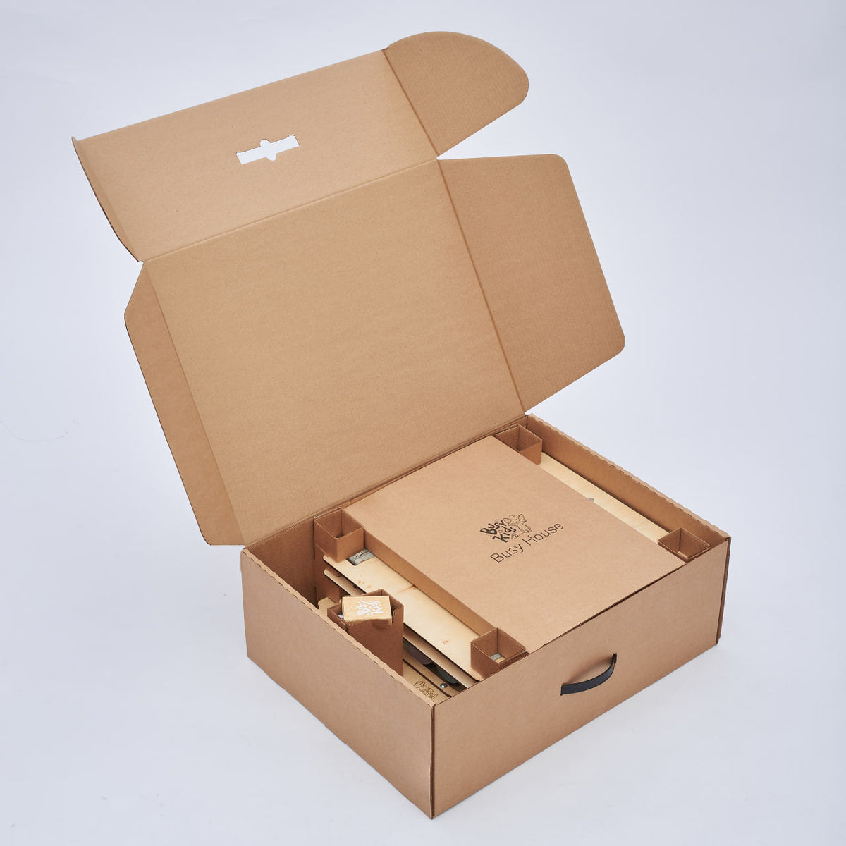 Set - BusyBoard House natural/mint and creative Cube