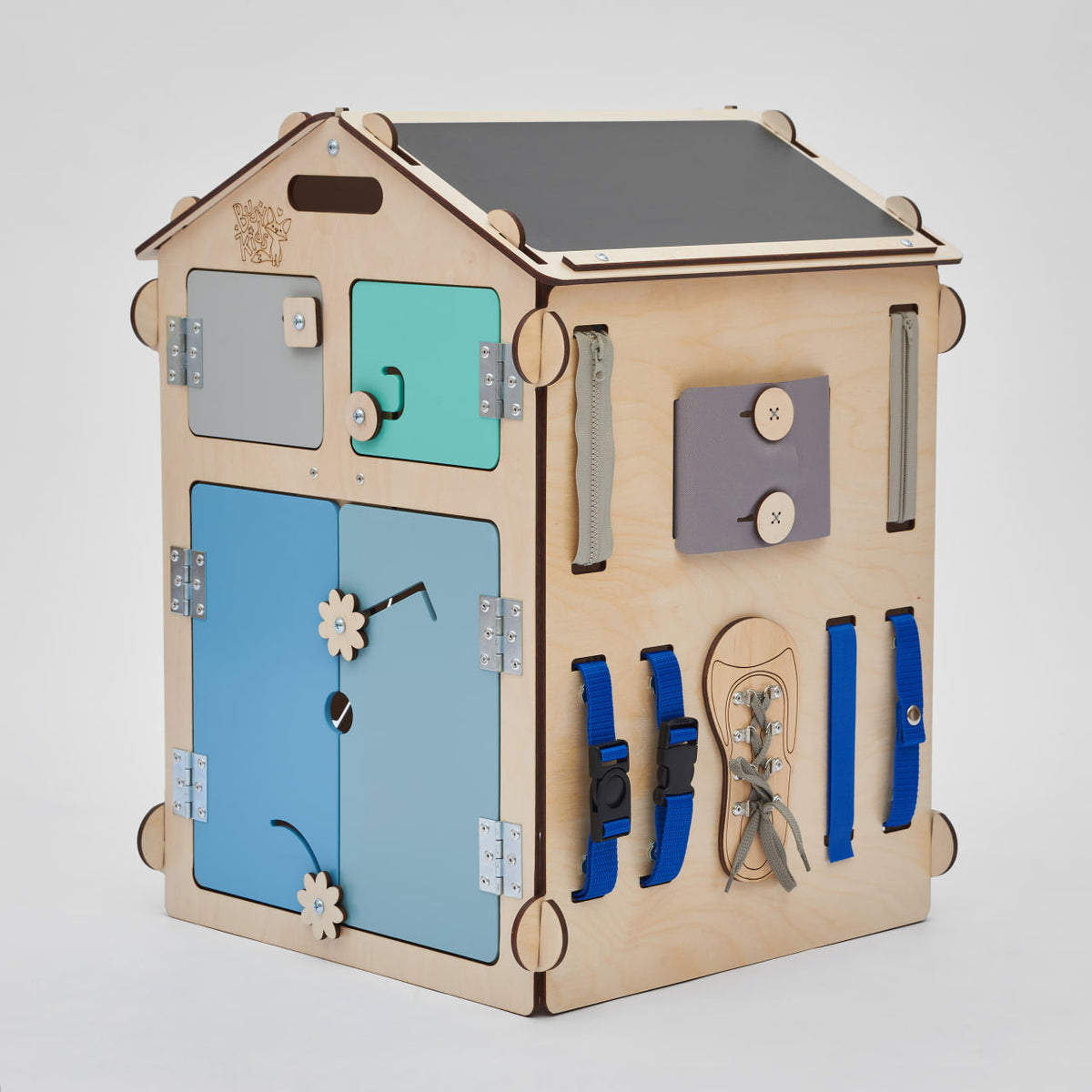 BusyKids Busy Board speelhuisje – naturel mint, limited edition