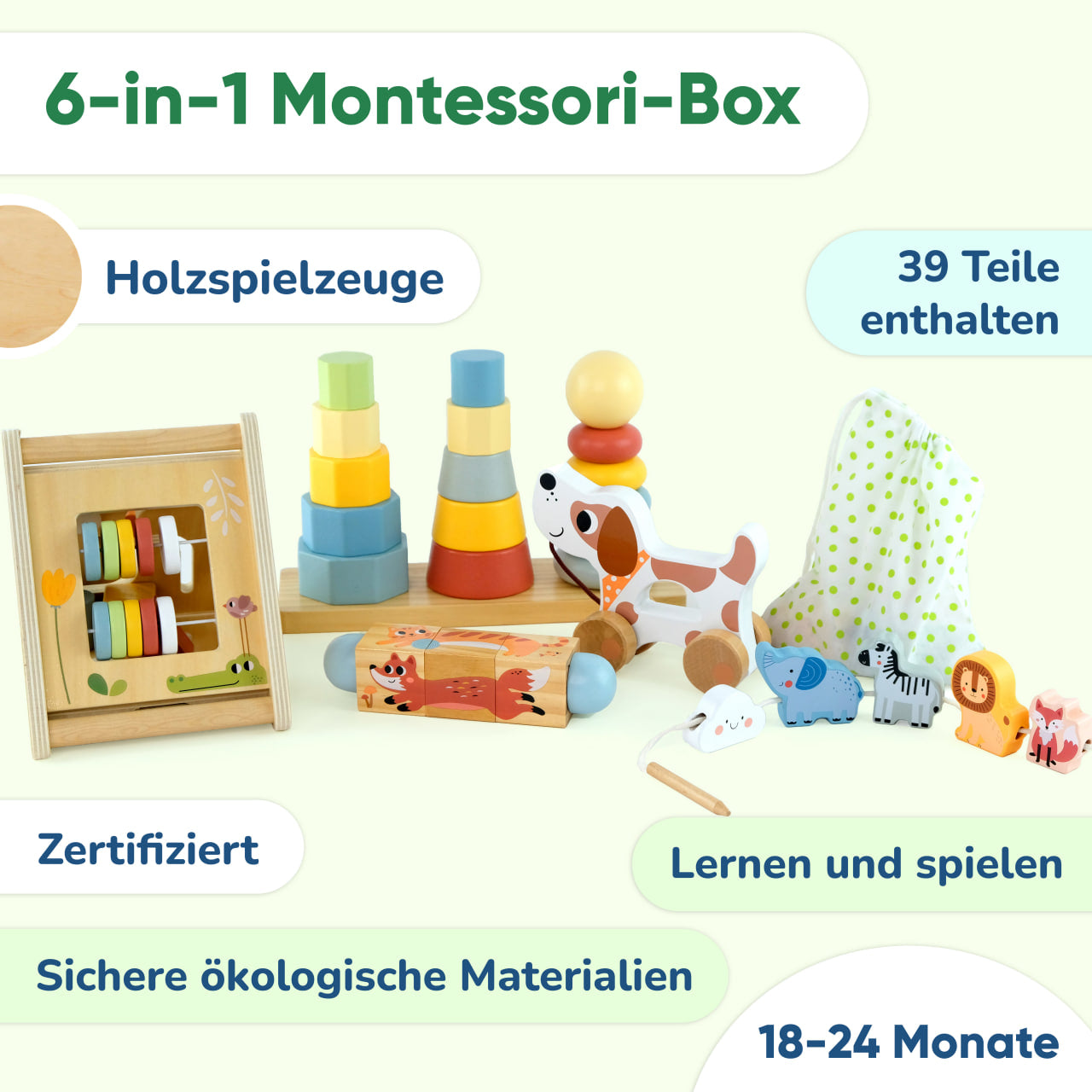 Montessori Play BOX - developmental set for children aged 18 to 24 months
