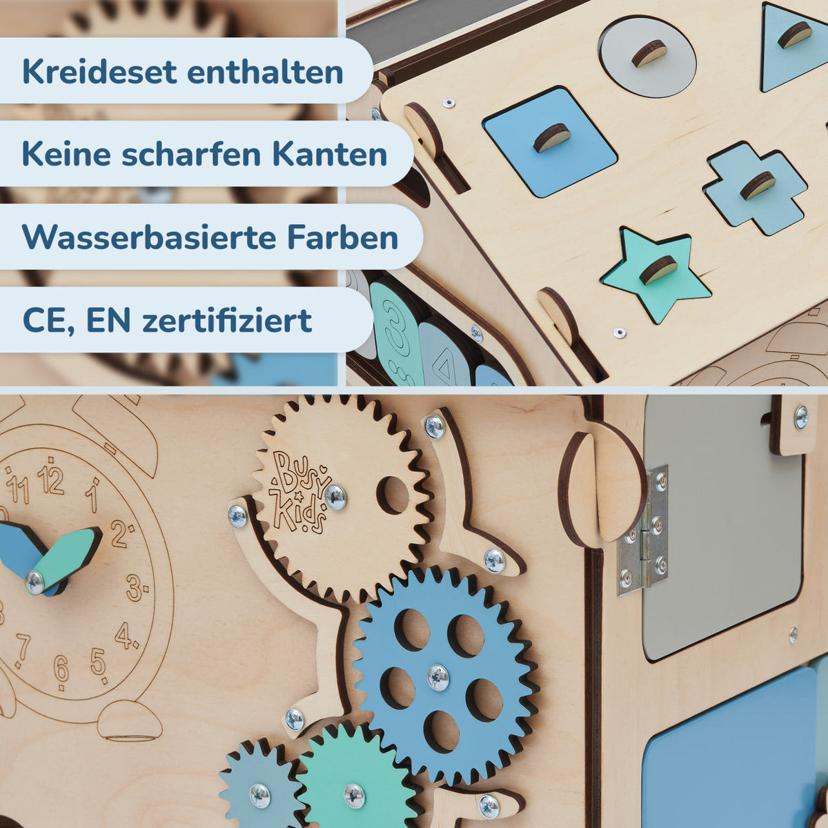 BusyKids Busy Board speelhuisje – naturel mint, limited edition