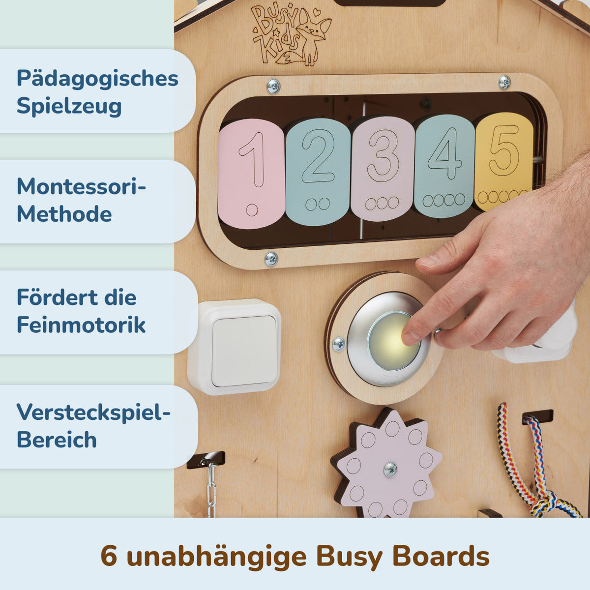 BusyKids Busy Board speelhuisje – naturel pastel, limited edition