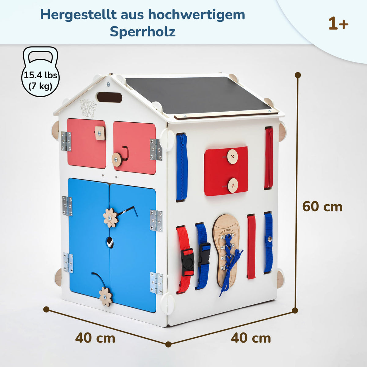 BusyBoard Sensory Play House - White