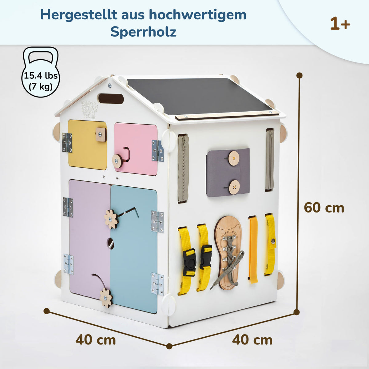 Set - BusyBoard Cottage white/pastel and creative cube