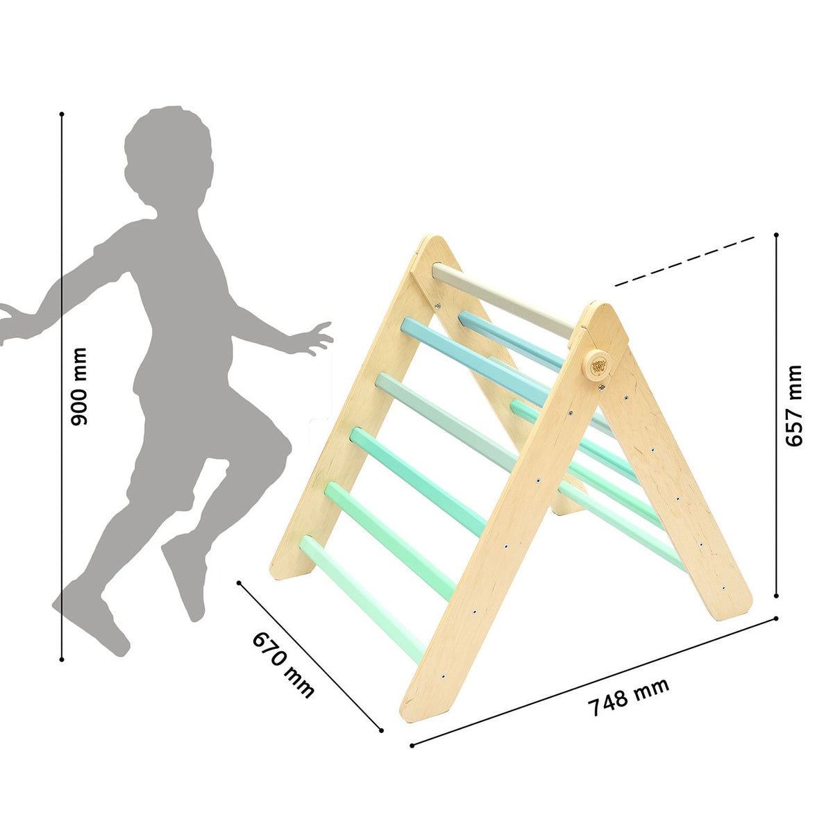 BusyKids Pikler klimdriehoek – regenboog – productbeeld 14